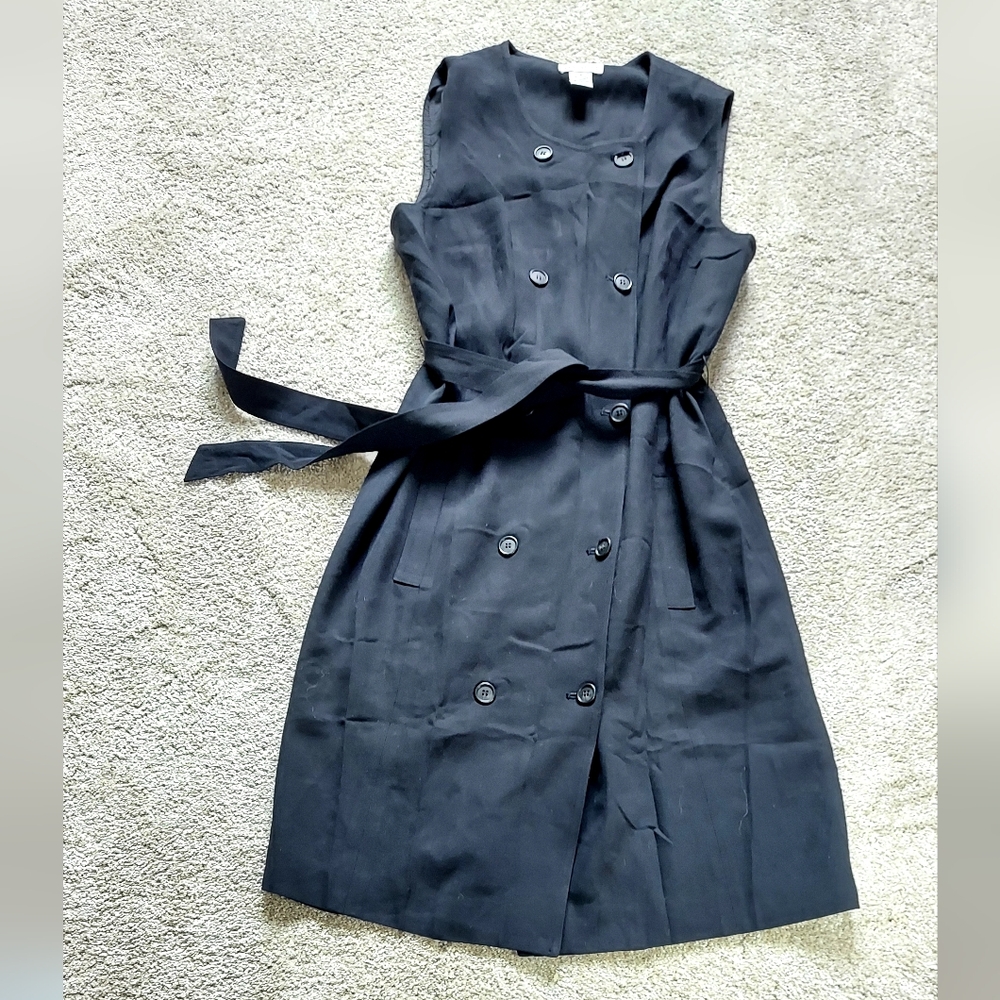 Ann Taylor Little Black Button-Up Dress Size 8